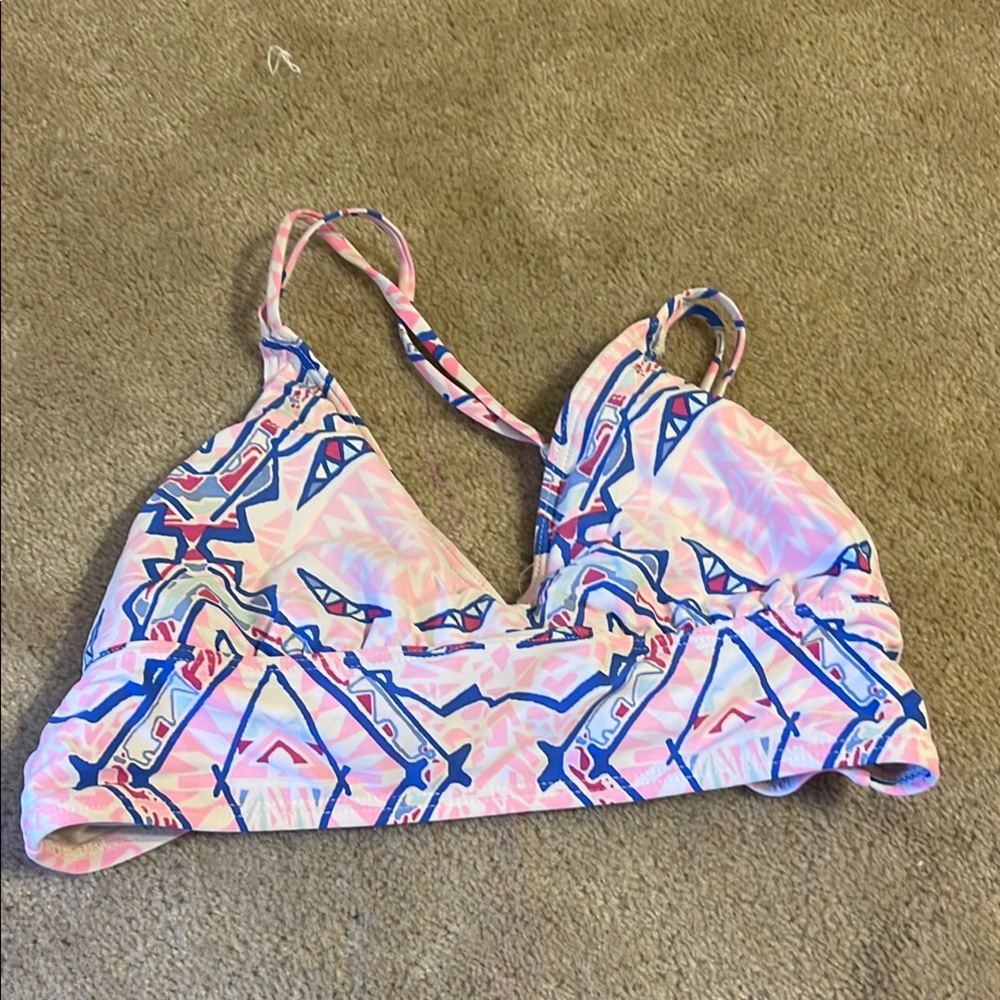 Geometric Pink Bikini Top